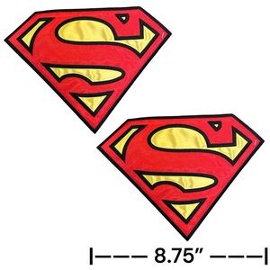 SET of Superman Iron-On Decal Logo Superhero NEW Set of 2! 6.5” x 8.5”